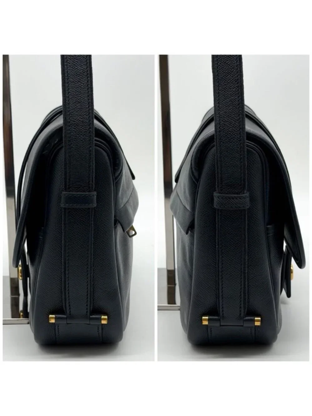 Hermes Rare Vintage Noumea Shoulder Bag Navy